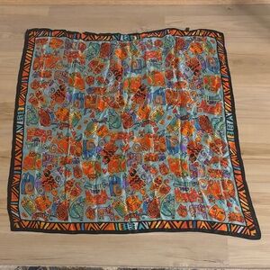 Colorful Cat Print Scarf